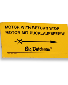 Aufkleber D/GB: Motor mit Rücklaufsperre